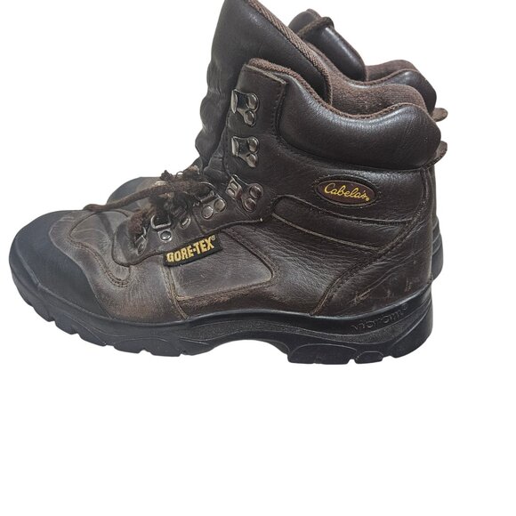 Cabelas Gore-Tex Brown Leather Mens Hiking Boots Size 9 - Picture 4 of 11